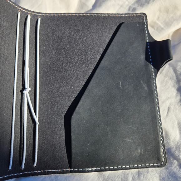 Chic Sparrow Journal Cover Black Leather Made in the USA Travelers Book - Picture 7 of 11